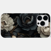 Zwarte en witte bloemen Case-Mate iPhone case (Achterkant (horizontaal))