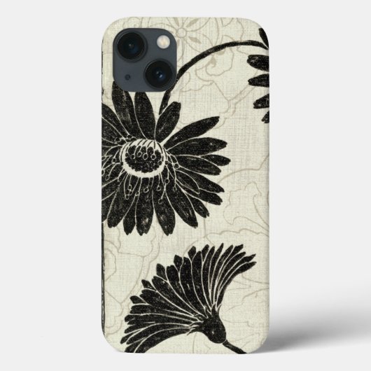 Zwarte en witte bloemen Case-Mate iPhone case (Achterkant)