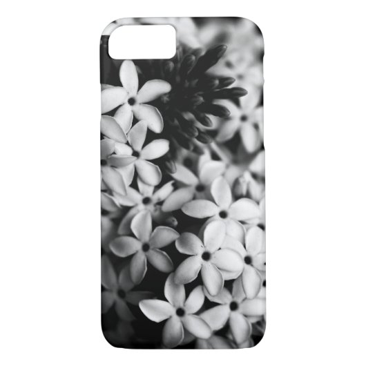 Zwarte en witte bloemen Case-Mate iPhone case (Achterkant)
