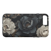 Zwarte en witte bloemen Case-Mate iPhone case (Achterkant (Horizontaal))