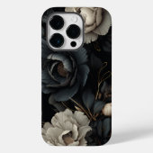 Zwarte en witte bloemen Case-Mate iPhone case (Achterkant)