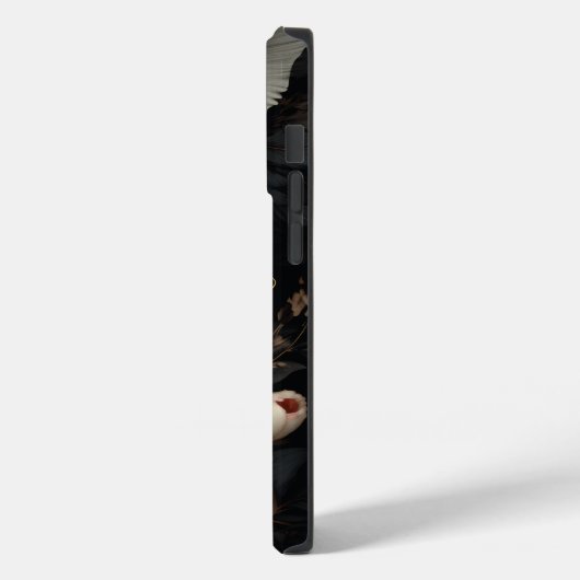 Zwarte en witte bloemen Case-Mate iPhone case (Achterkant / Links)