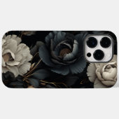 Zwarte en witte bloemen Case-Mate iPhone case (Achterkant (horizontaal))