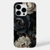 Zwarte en witte bloemen Case-Mate iPhone case (Achterkant)