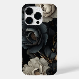Zwarte en witte bloemen Case-Mate iPhone 14 pro hoesje