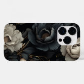 Zwarte en witte bloemen Case-Mate iPhone case (Achterkant (horizontaal))