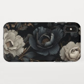 Zwarte en witte bloemen Case-Mate iPhone case (Achterkant (horizontaal))