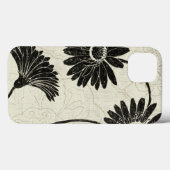 Zwarte en witte bloemen Case-Mate iPhone case (Achterkant (horizontaal))