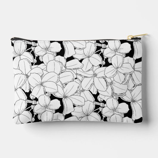 Zwarte en witte bloemen etui (Achterkant)