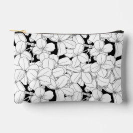 Zwarte en witte bloemen etui