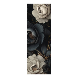 Zwarte en witte bloemen foto afdruk