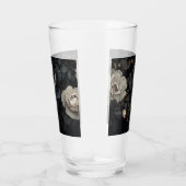 Zwarte en witte bloemen glas (Rechts)
