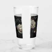 Zwarte en witte bloemen glas (Links)