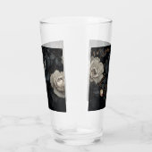 Zwarte en witte bloemen glas (Rechts)