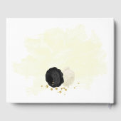 zwarte en witte bloemen gouden botanische bruiloft gastenboek (Achterkant)