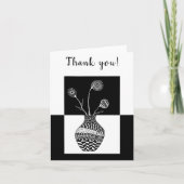 Zwarte en Witte Bloemen in een Vase-Wenskaart Kaart (Voorkant)