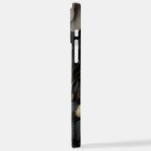 Zwarte en witte bloemen iPhone hoesje (Linkerkant)