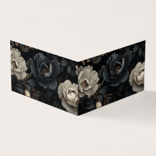 Zwarte en witte bloemen kaart