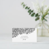Zwarte en witte bloemen kaart. Moderne botanische Visitekaartje (Staand voorkant)