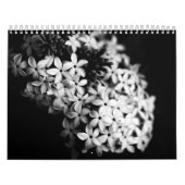 zwarte en witte bloemen kalender (Hoes)