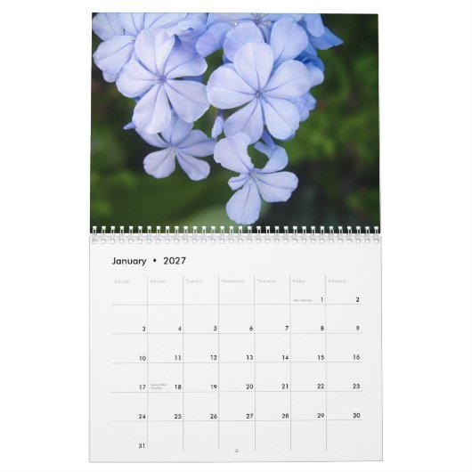 zwarte en witte bloemen kalender (Jan 2027)
