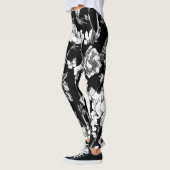 zwarte en witte bloemen leggings (Links)