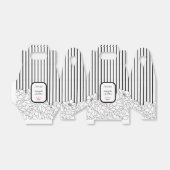 Zwarte en witte bloemen met strepen bedankdoosjes (Uitgevouwen)