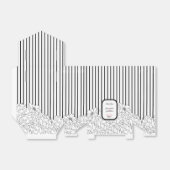 Zwarte en witte bloemen met strepen bedankdoosjes (Uitgevouwen)