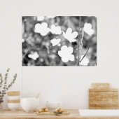 Zwarte en witte bloemen Moderne kunstfoto's Poster (Keuken)