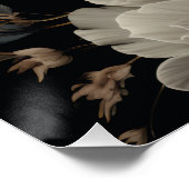 Zwarte en witte bloemen perfect poster (Hoek)