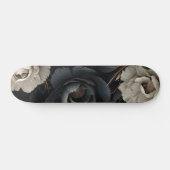 Zwarte en witte bloemen persoonlijk skateboard (Horizontaal)