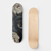 Zwarte en witte bloemen persoonlijk skateboard (Voorkant)
