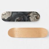 Zwarte en witte bloemen persoonlijk skateboard (Horizontaal)