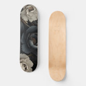 Zwarte en witte bloemen persoonlijk skateboard (Voorkant)
