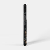 Zwarte en witte bloemen samsung galaxy hoesje (Rechterkant)