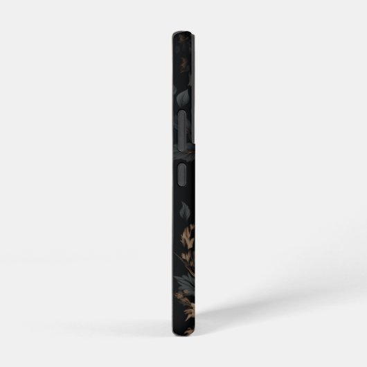 Zwarte en witte bloemen samsung galaxy hoesje (Rechterkant)