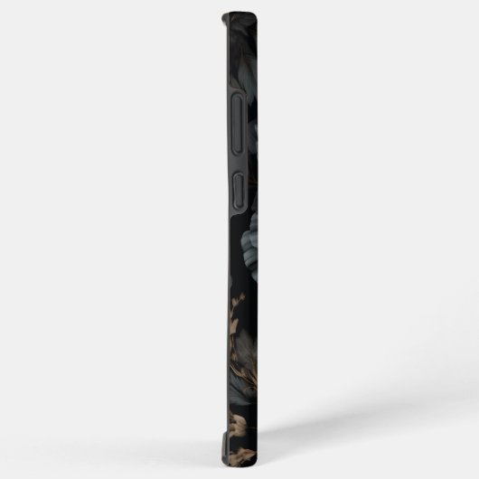 Zwarte en witte bloemen samsung galaxy hoesje (Rechterkant)