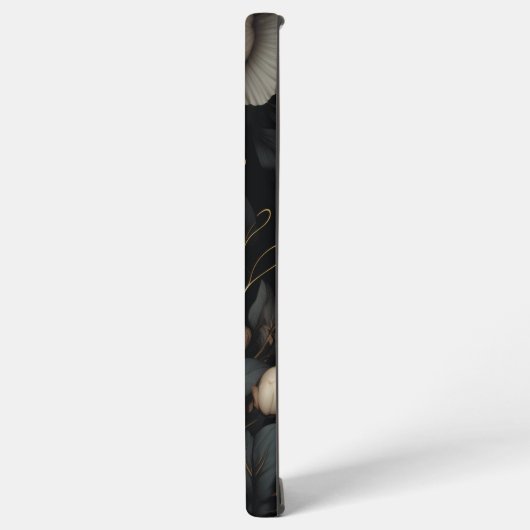 Zwarte en witte bloemen samsung galaxy hoesje (Linkerkant)