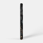 Zwarte en witte bloemen samsung galaxy hoesje (Rechterkant)