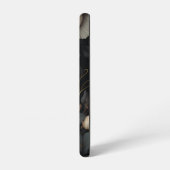 Zwarte en witte bloemen samsung galaxy hoesje (Linkerkant)