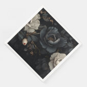 Zwarte en witte bloemen servet (Hoek)