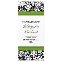 Zwarte en witte bloemen trouwprogramma's