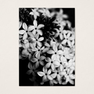 Zwarte en witte bloemen visitekaartje
