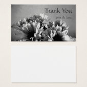 Zwarte en witte bloemen Weddenschap Hartelijk dank Visitekaartjes (Voorkant /achterkant)