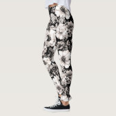 Zwarte en witte bloemige Leggings (Links)