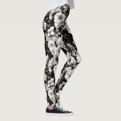 Zwarte en witte bloemige Leggings (Rechts)