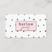Zwarte en witte Blush roze logo Visitekaartje (Voorkant)