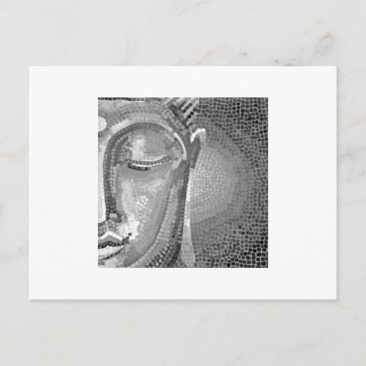 Zwarte en witte boeddha Face Briefkaart (Voorkant)