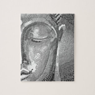 Zwarte en witte boeddha Face Legpuzzel