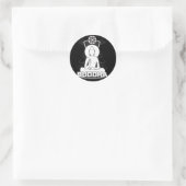 Zwarte en witte boeddha ronde sticker (Tas)